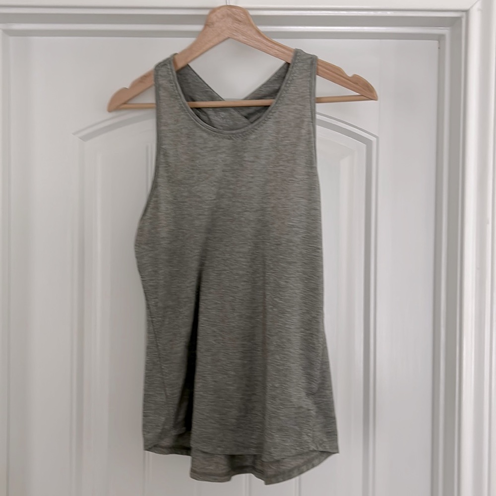 Athleta Cross-Back Gray Tank Top